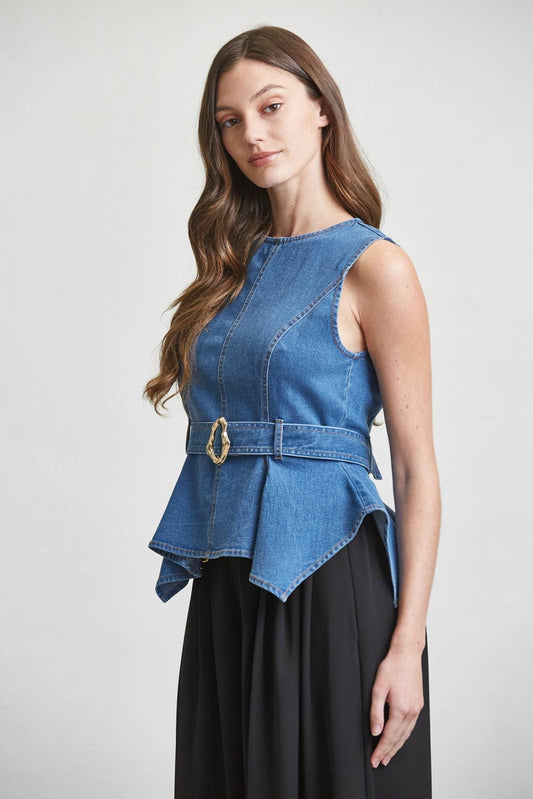 The Boat Neck Denim Top