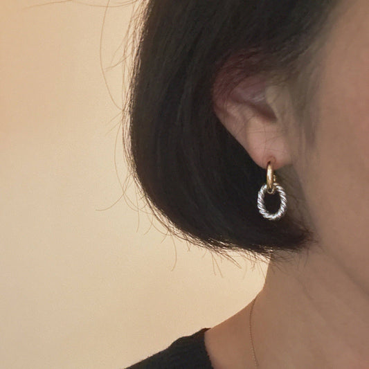 Two Toned Chained Earrings