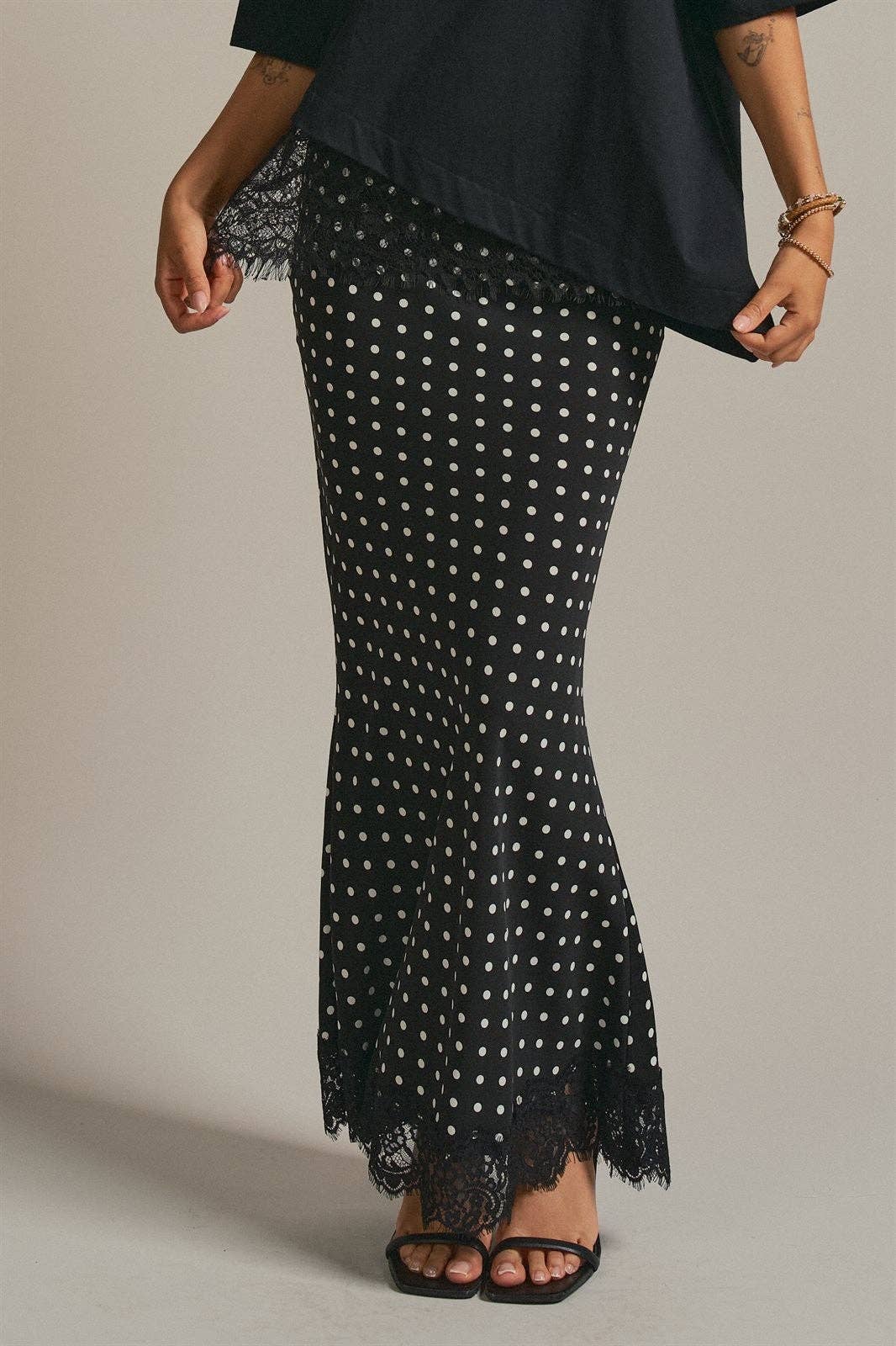 The Celeste Lace Satin Skirt
