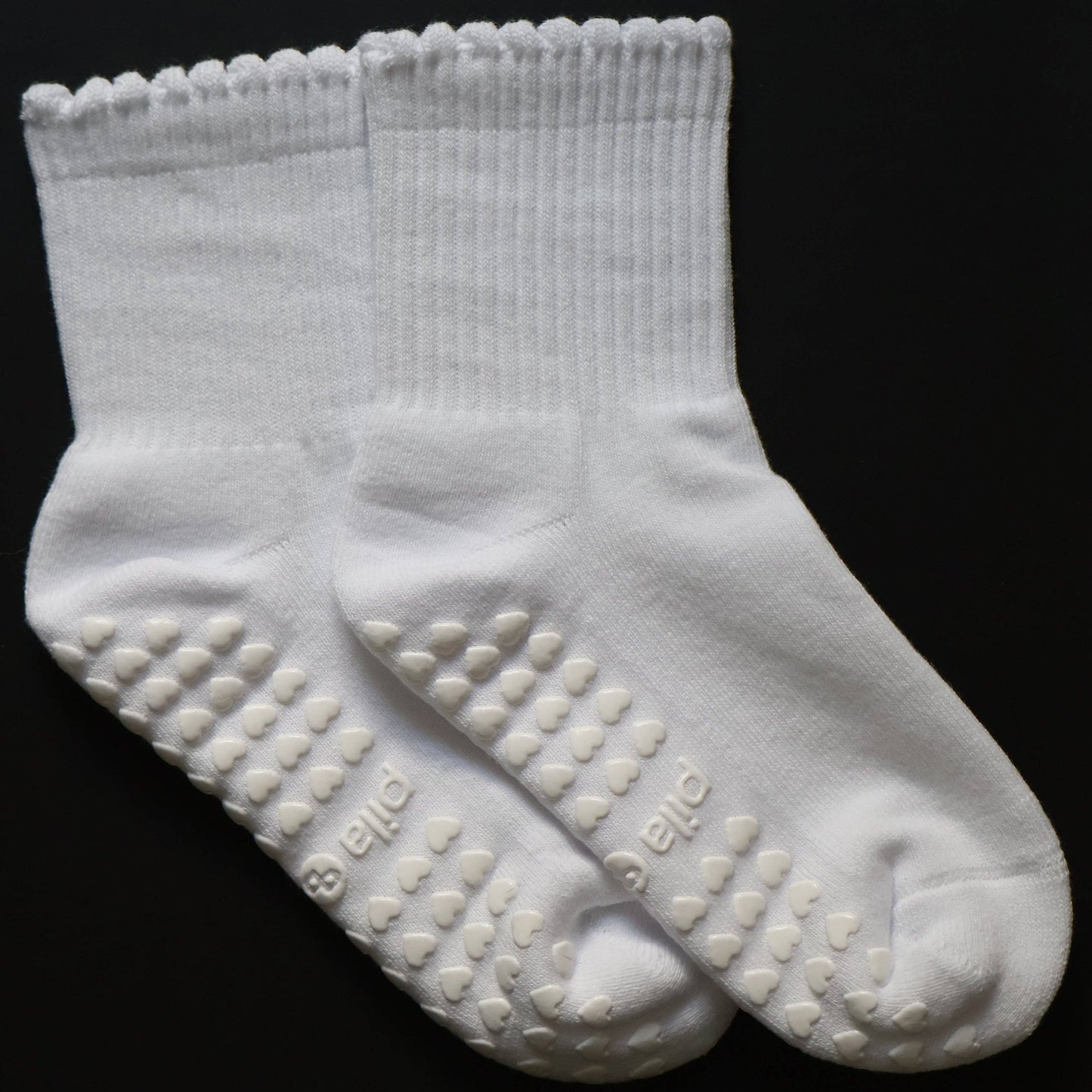 White Ruffle Grip Socks