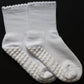 White Ruffle Grip Socks