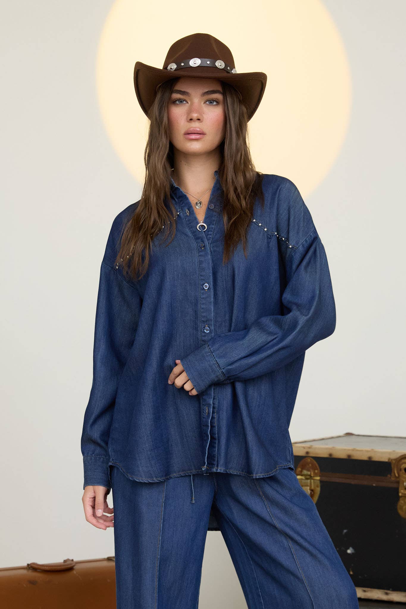 The Sutton Denim Stud Shirt