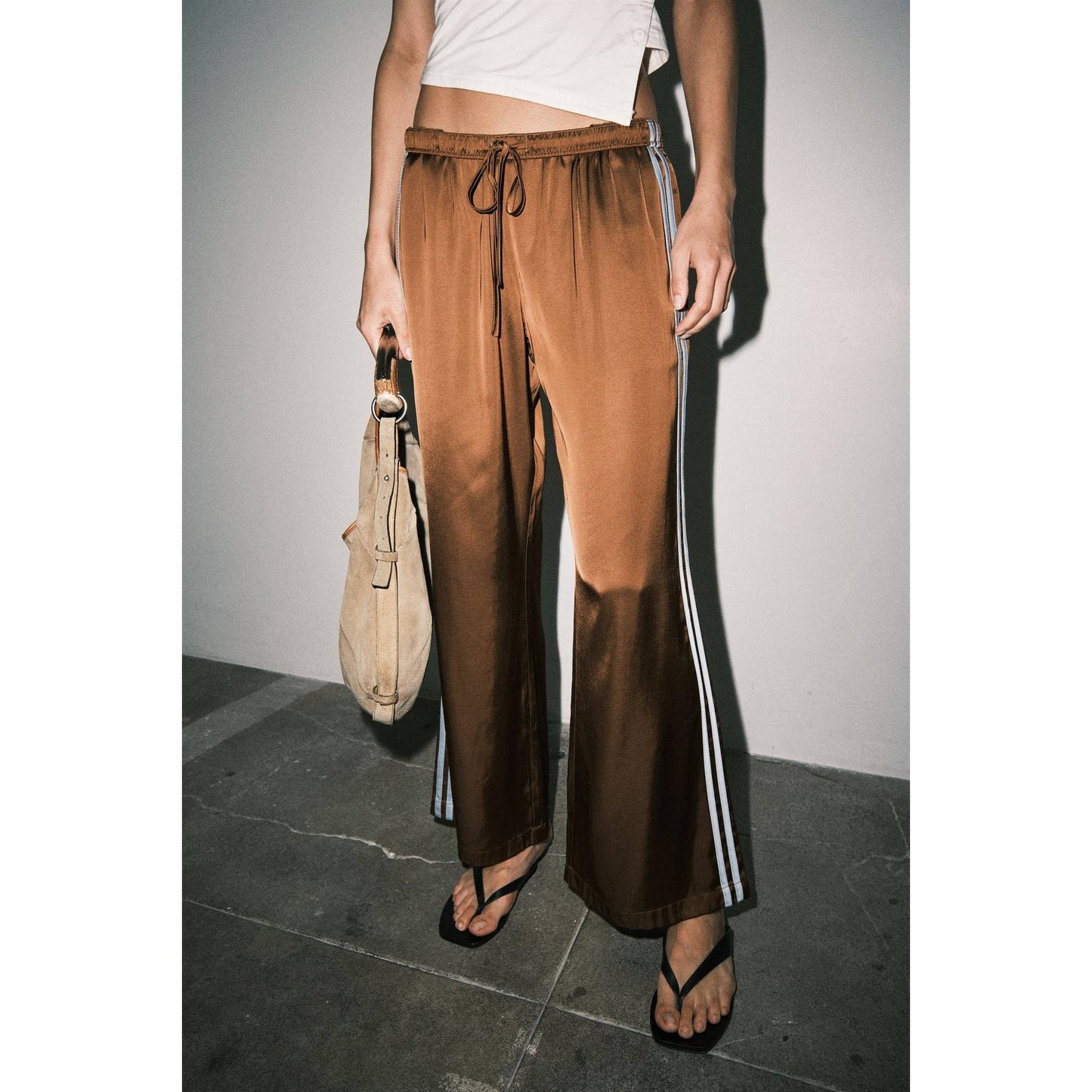 The Contrast Stripe Satin Pant