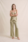 The Olive Satin Pants
