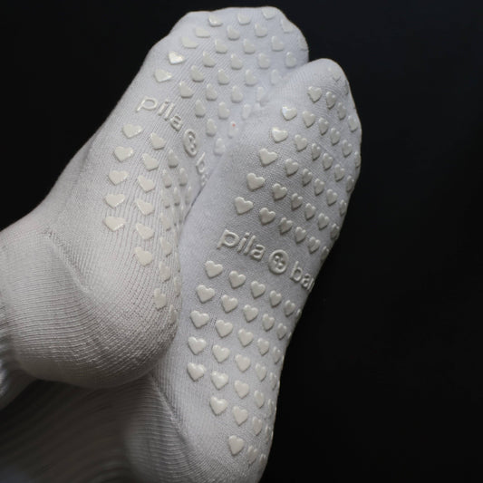 White Ruffle Grip Socks