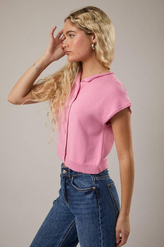 The Blush Polo Knit