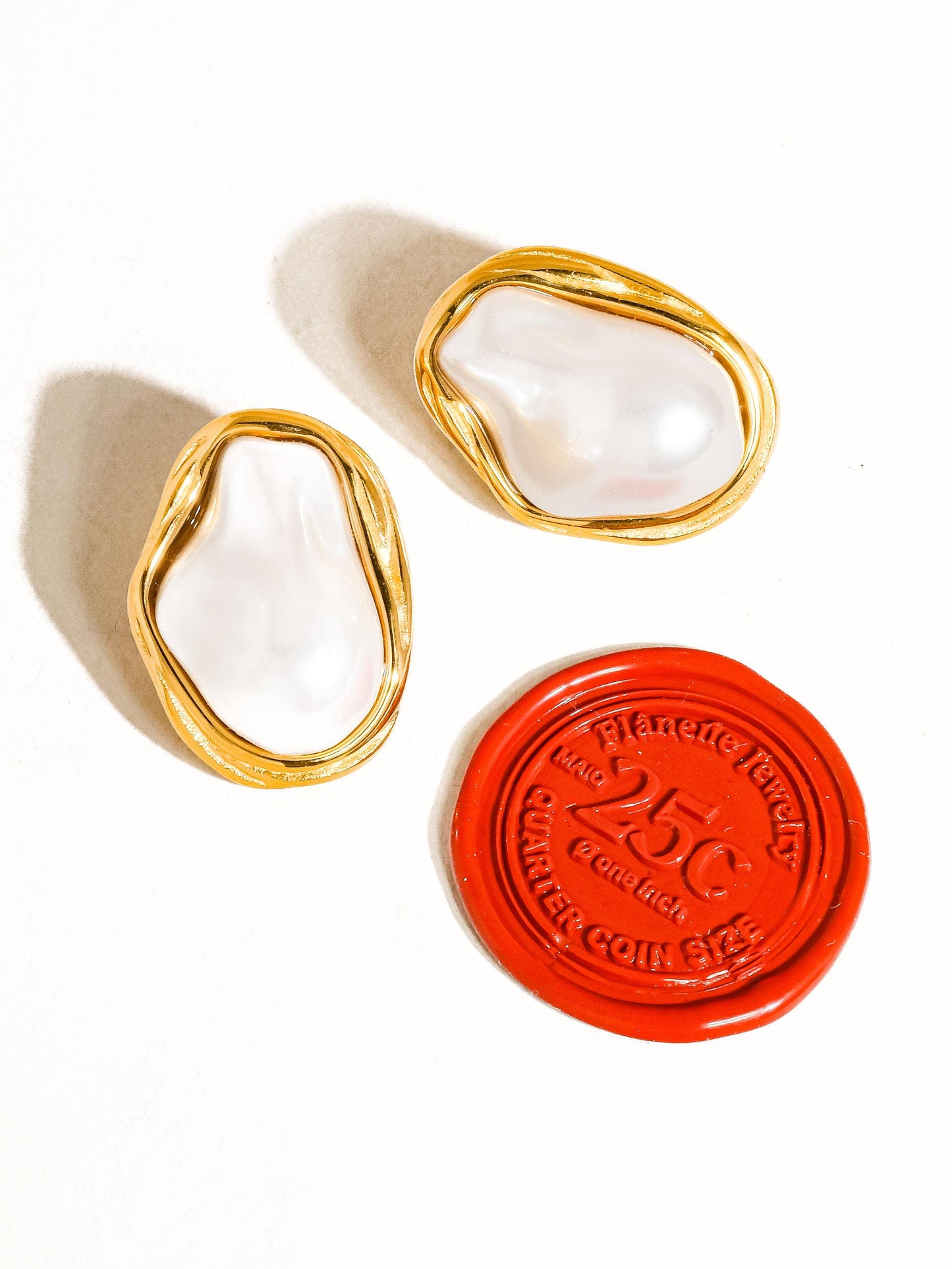 18K Gold Luxe Pearl Earrings