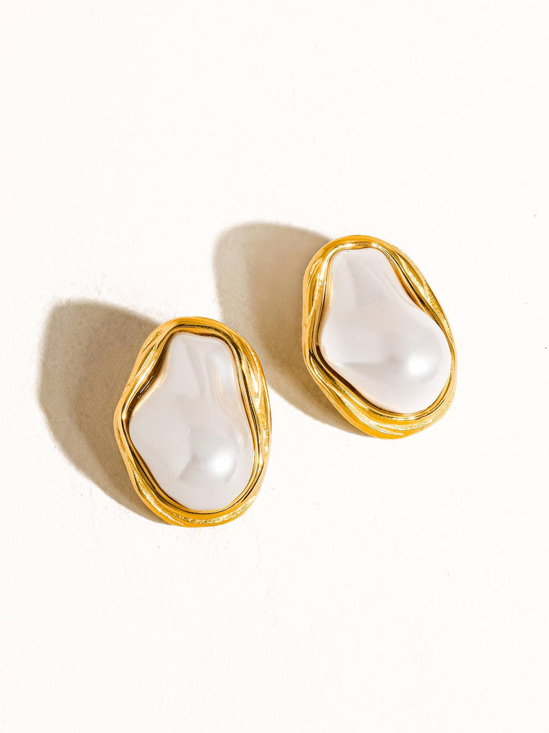 18K Gold Luxe Pearl Earrings