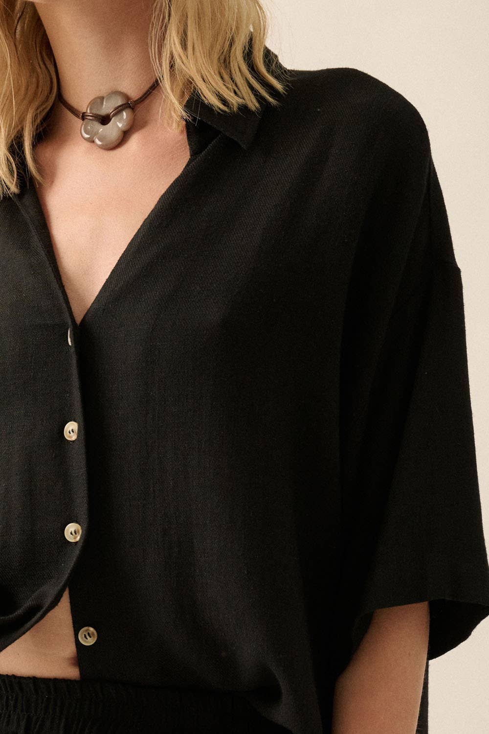 The Everyday Linen Blend Blouse