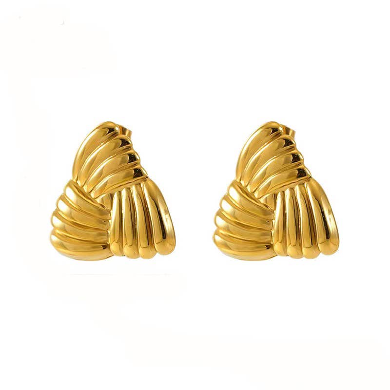 Textured Triangle Earrings