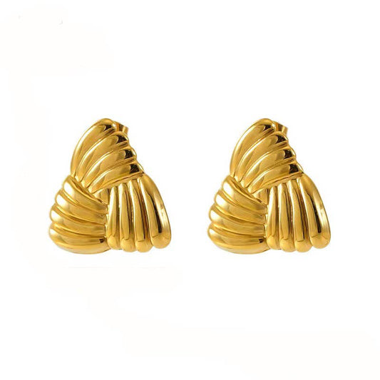 Textured Triangle Earrings