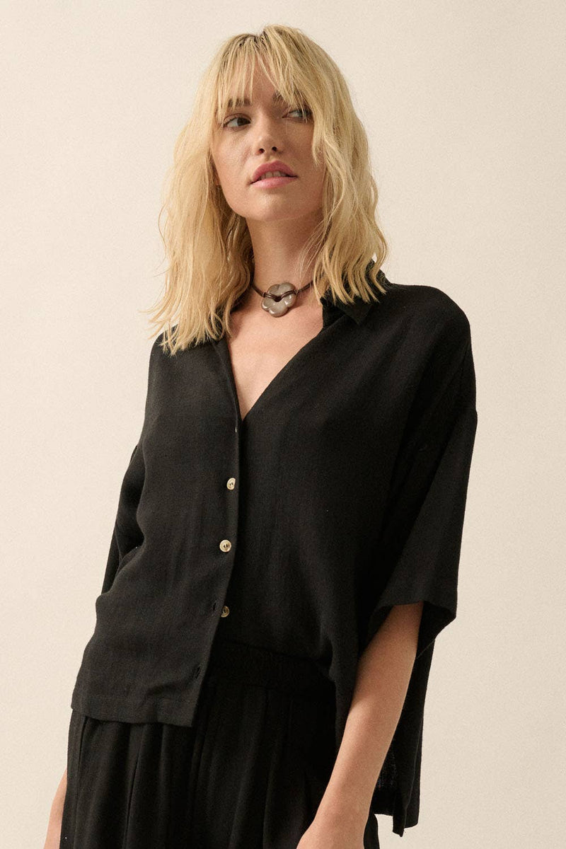 The Everyday Linen Blend Blouse