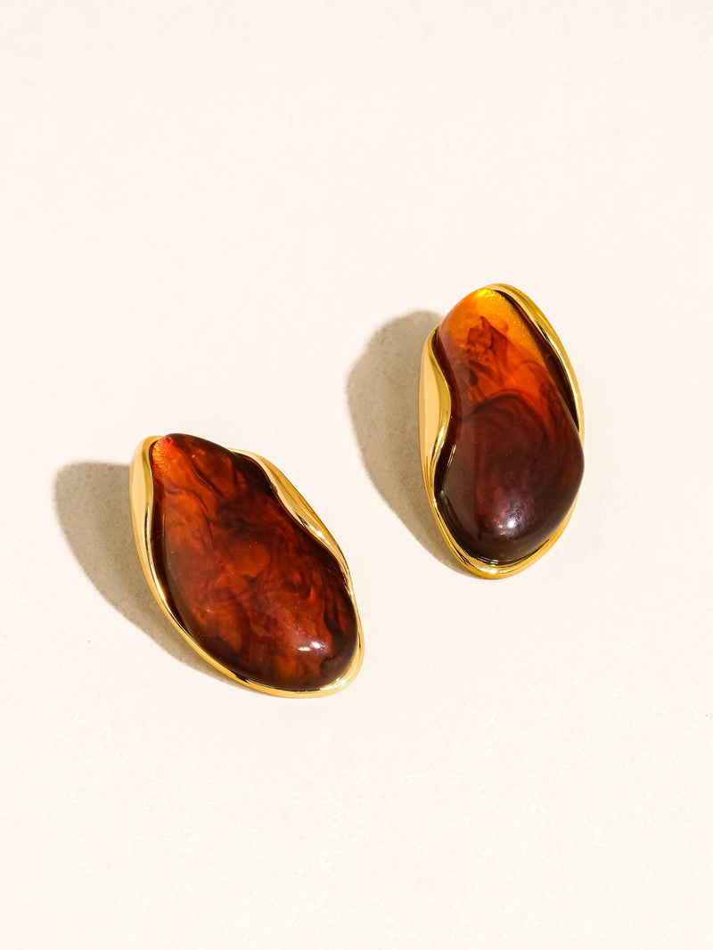 Maélie 18K Brown Drop Earrings