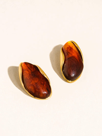 Maélie 18K Brown Drop Earrings