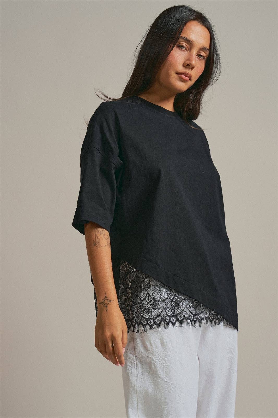 The Everyday Lace Hem Tee