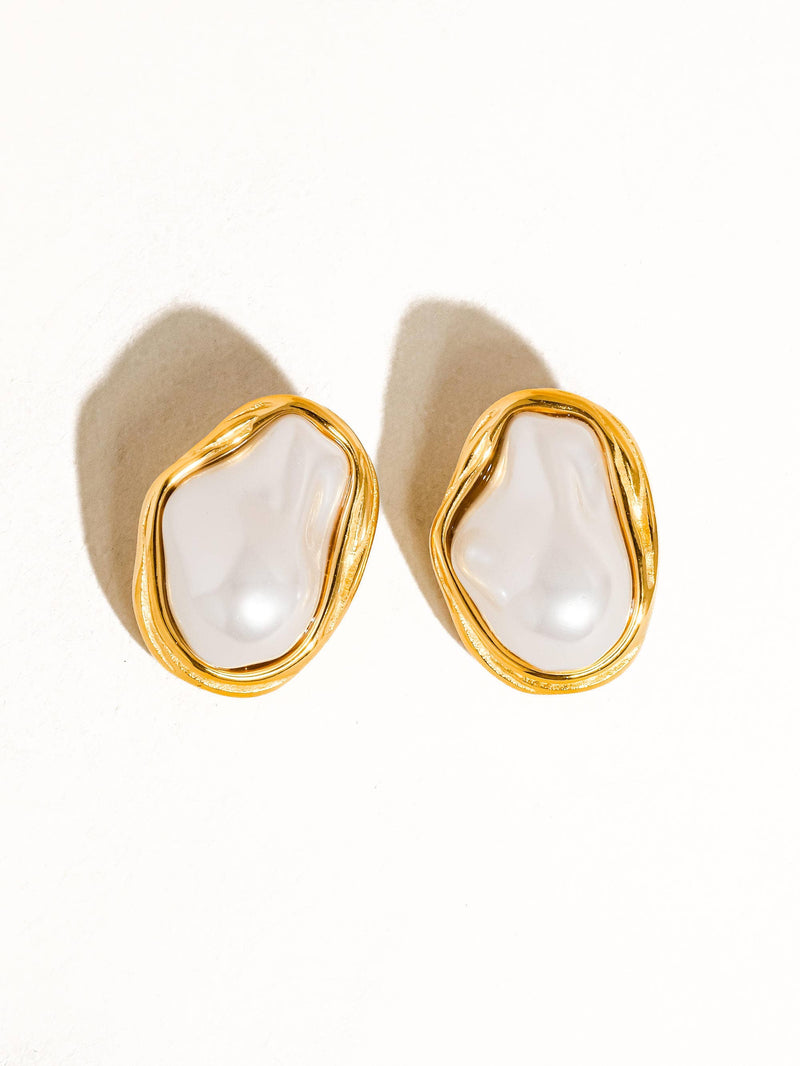 18K Gold Luxe Pearl Earrings