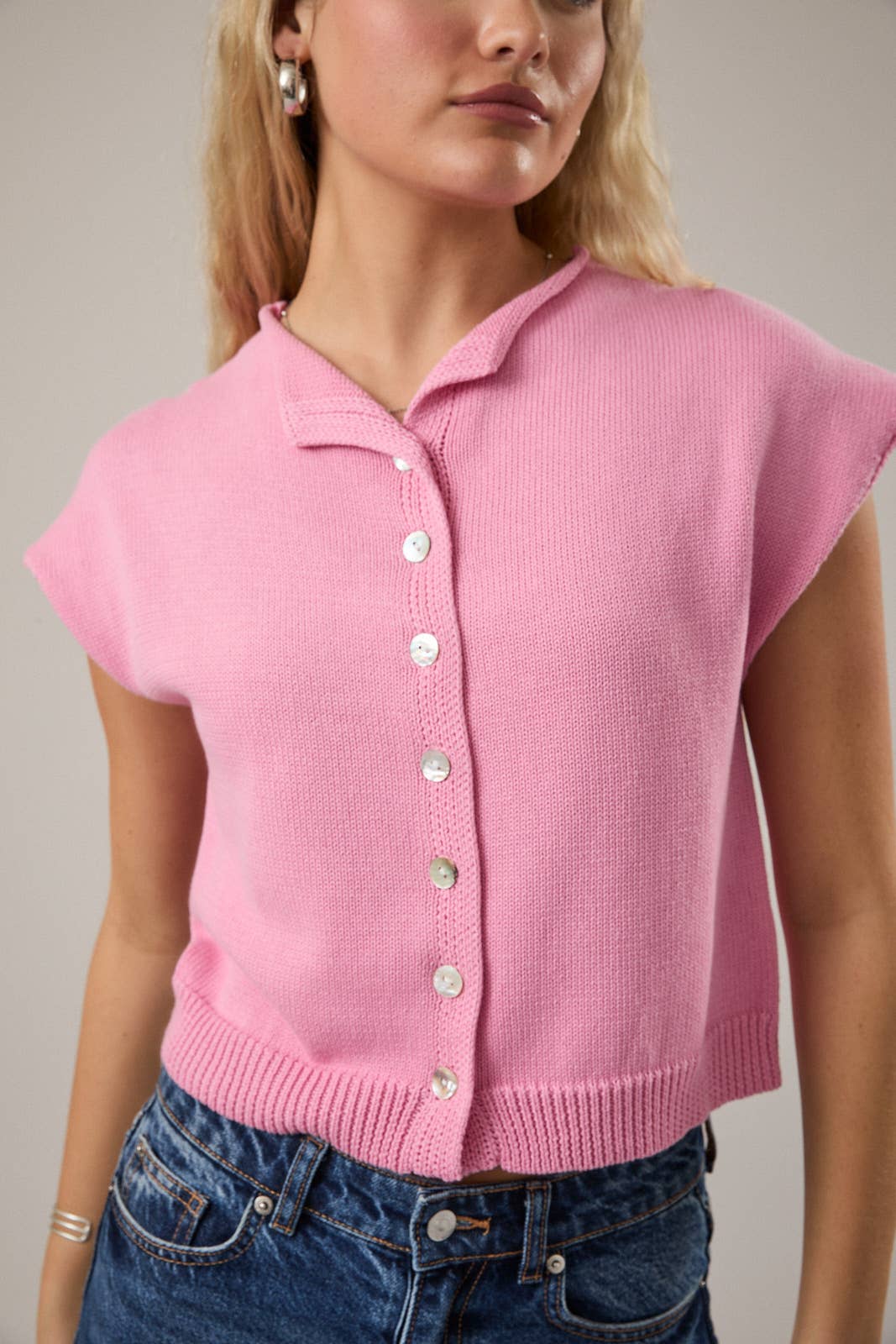 The Blush Polo Knit