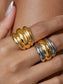 18K Two Tone Dome Ring