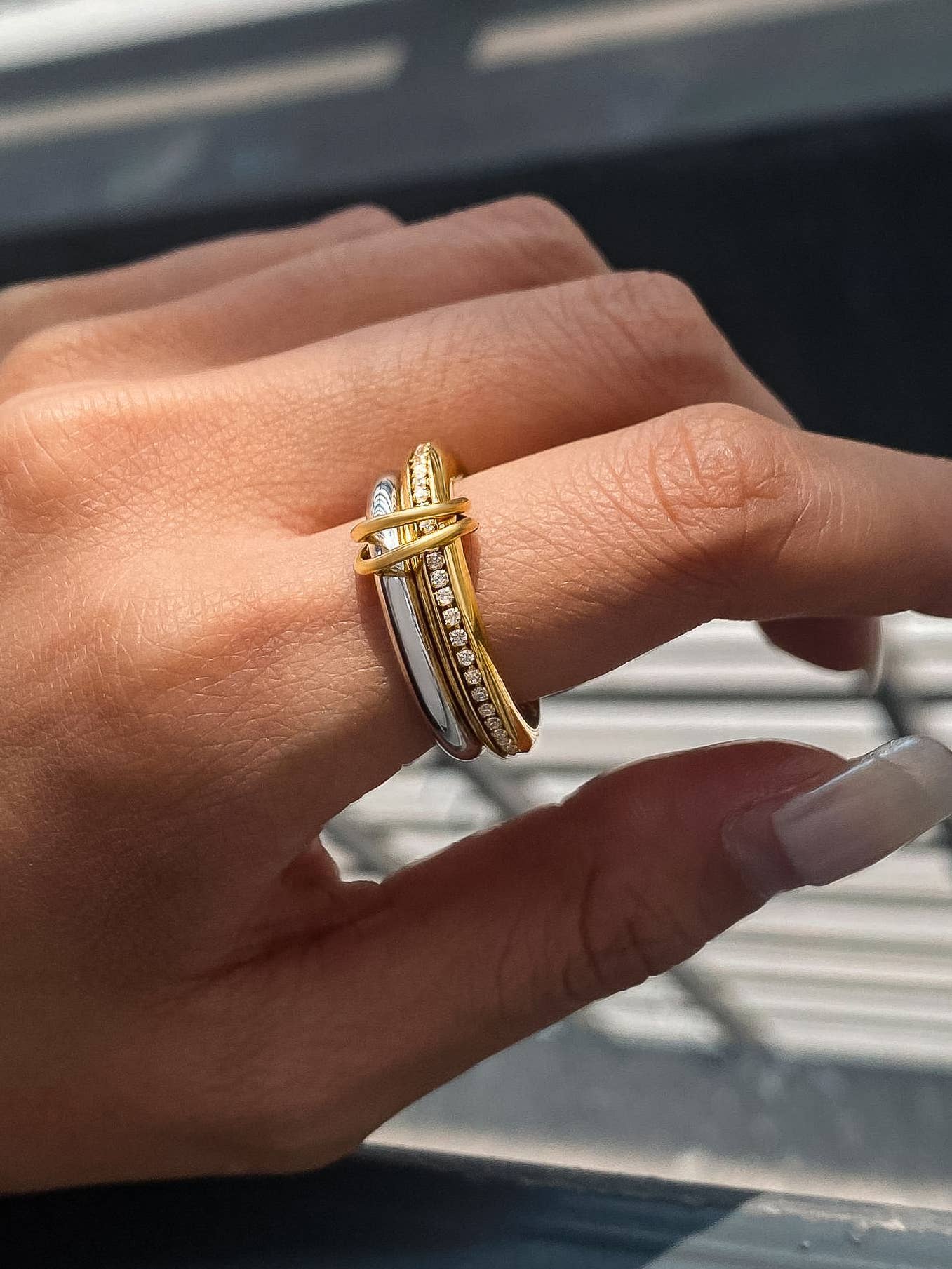 18K Gold Stack Band Ring