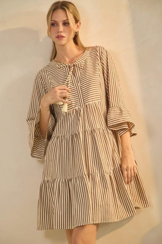 The Brown Striped Dress