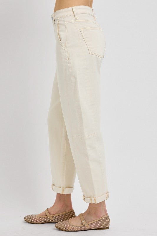 RISEN Ivory Ease Barrel Jean
