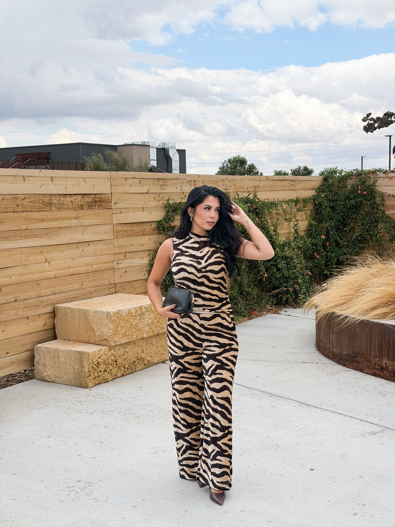 The Zebra Print Pant Set