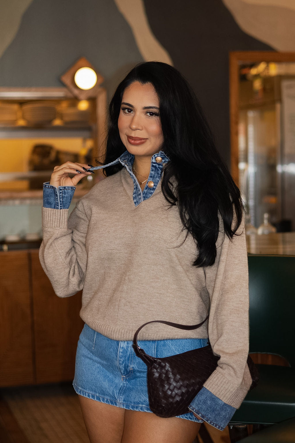 The Denim Detail Knit