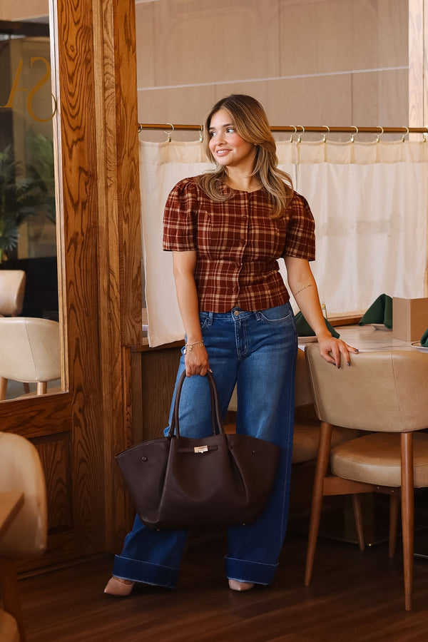 The Plaid Puff Sleeve Blouse