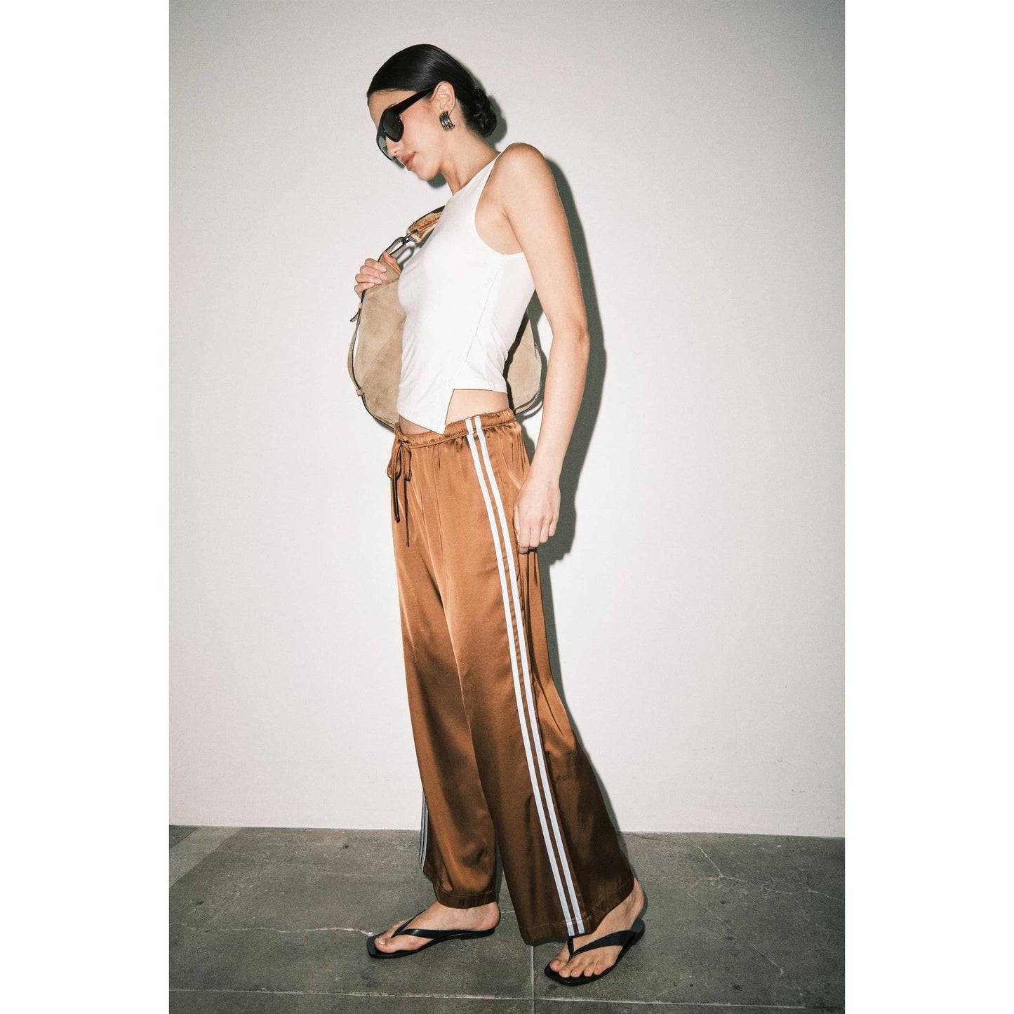 The Contrast Stripe Satin Pant