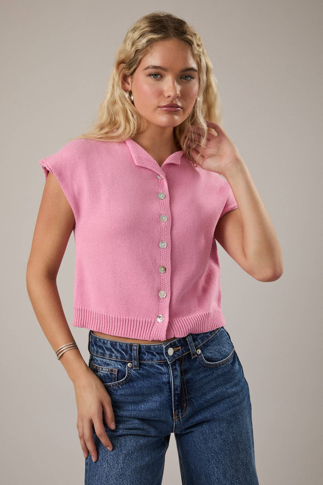 The Blush Polo Knit