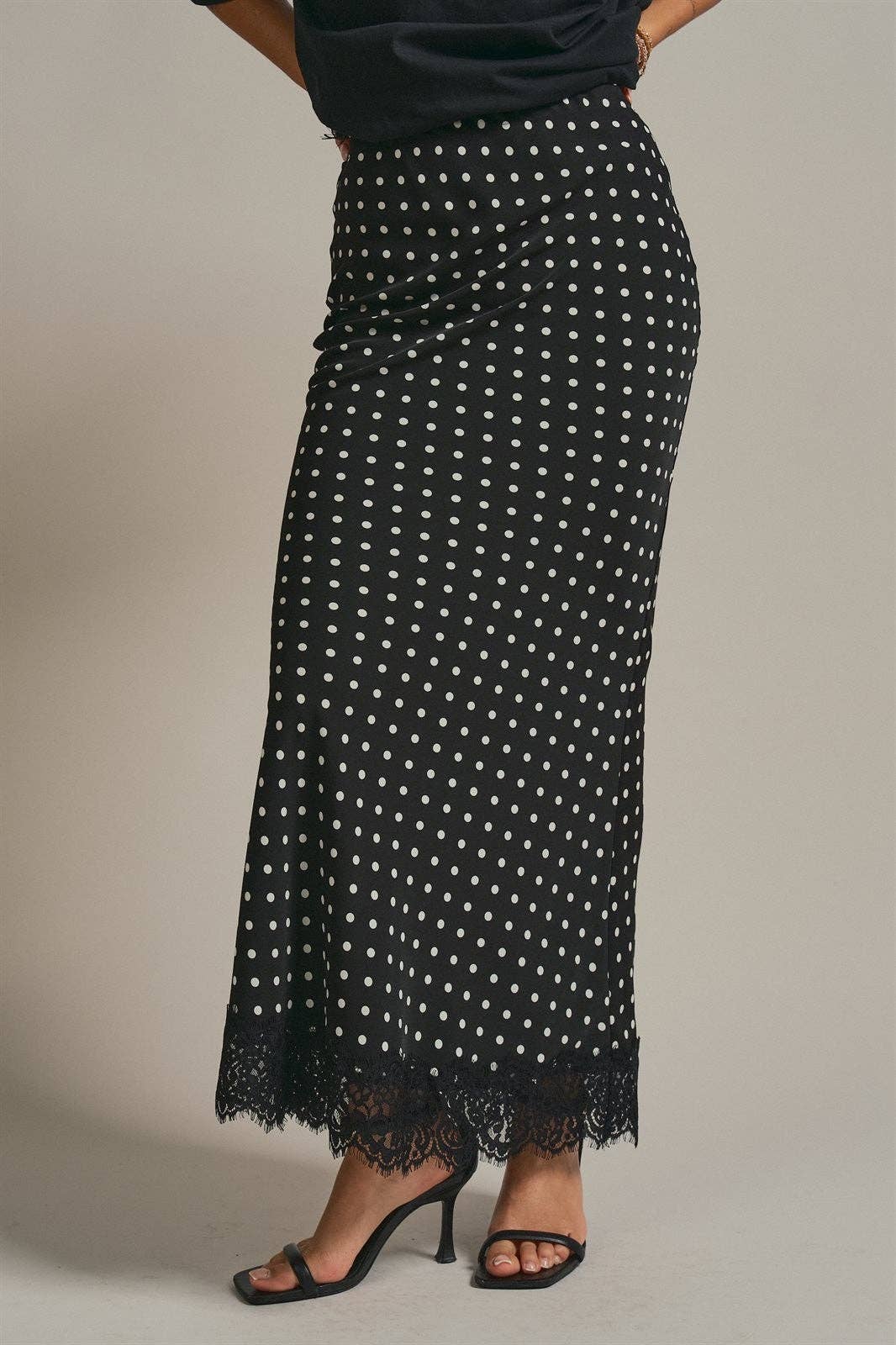 The Celeste Lace Satin Skirt