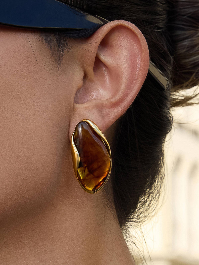 Maélie 18K Brown Drop Earrings