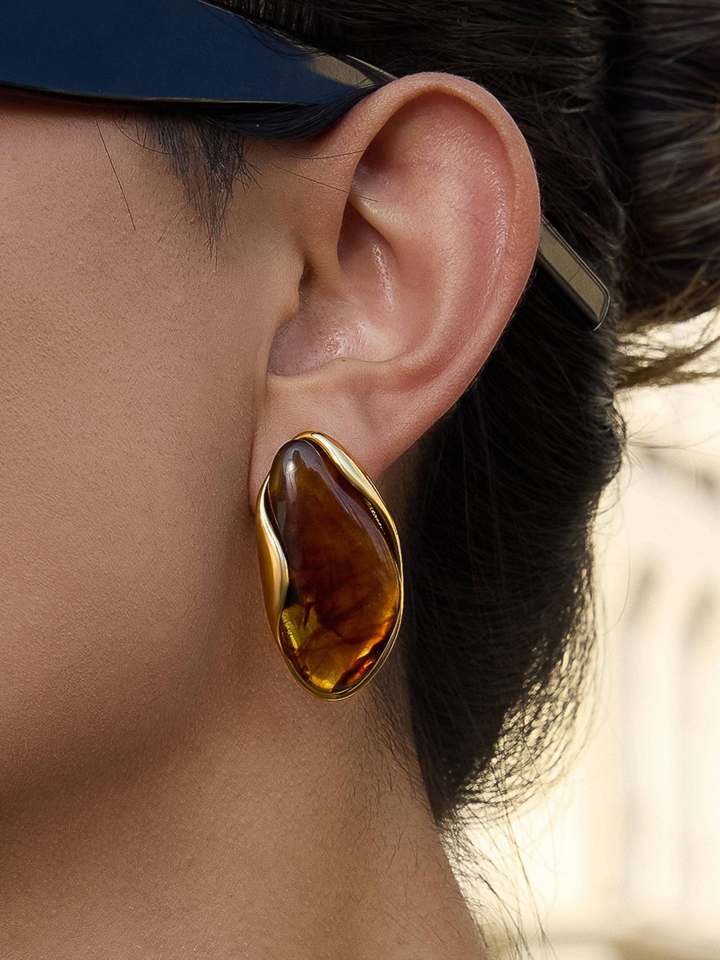 Maélie 18K Brown Drop Earrings