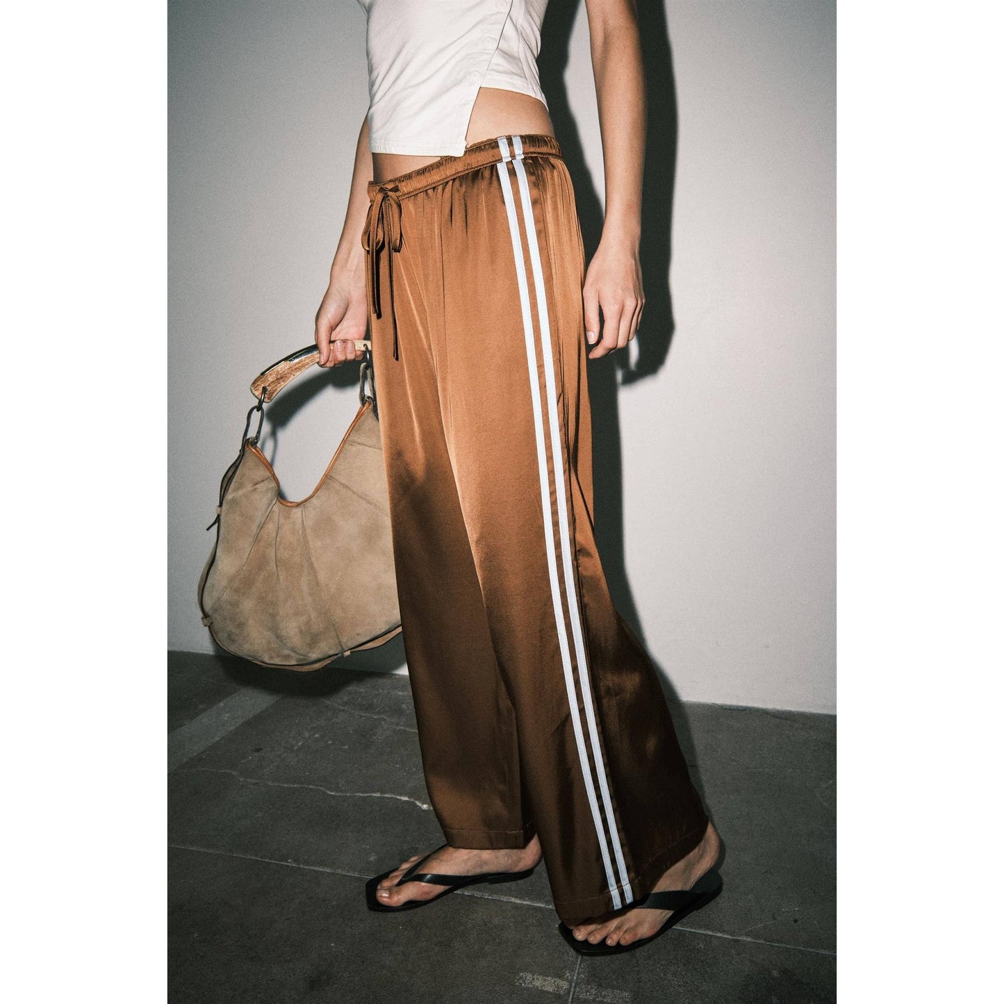 The Contrast Stripe Satin Pant