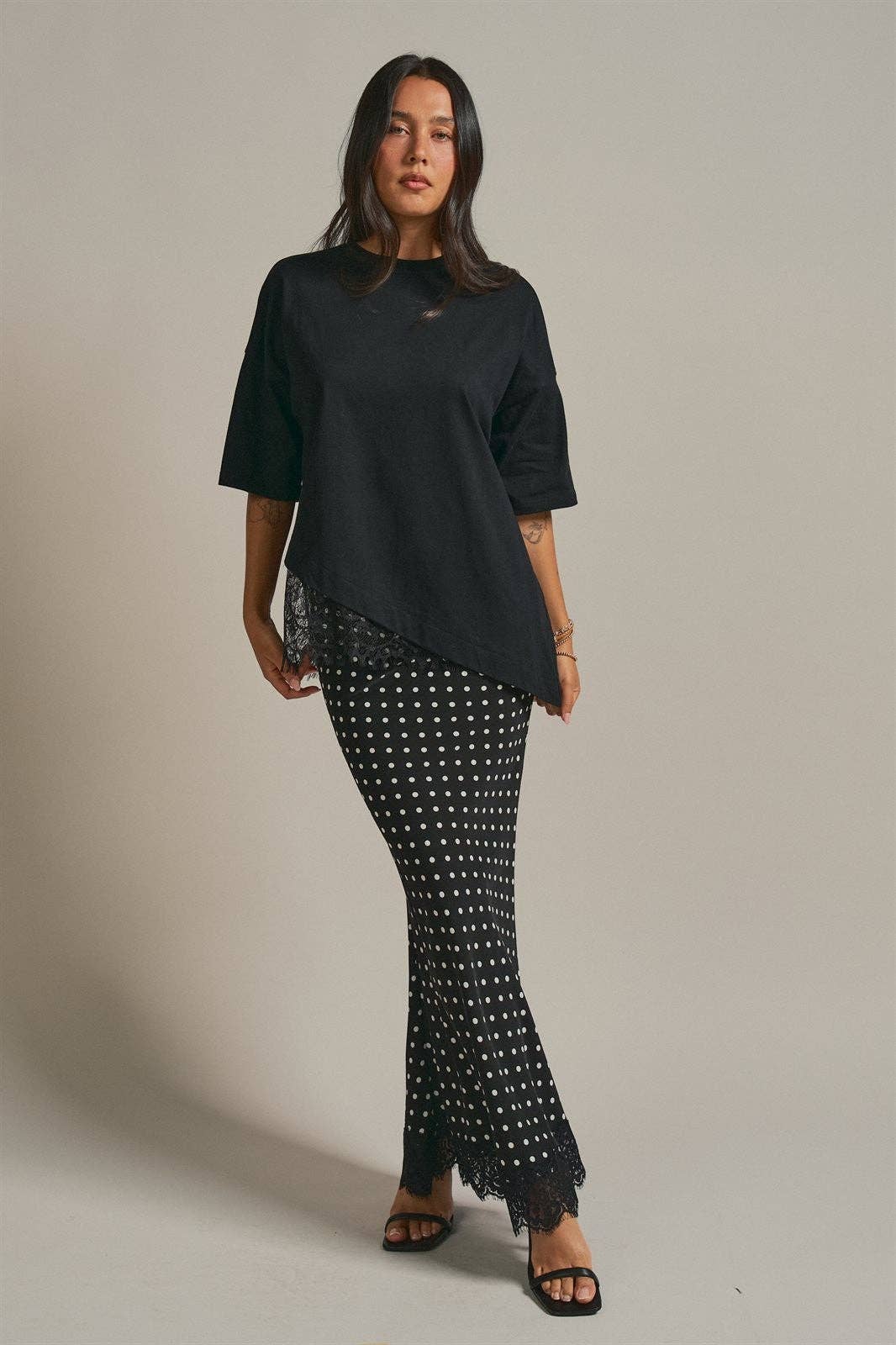 The Celeste Lace Satin Skirt
