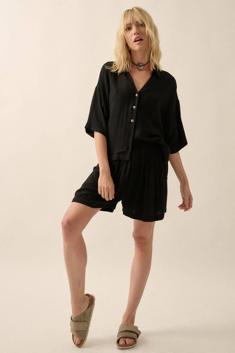 The Everyday Linen Blend Blouse