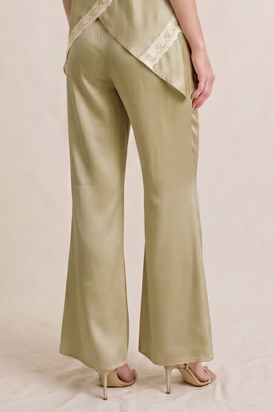 The Olive Satin Pants
